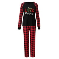 Puawkoer mama pidžama za božićnu obitelj koja odgovara pidžami božićni otisci PJS vrhovi dugih rukava i hlače