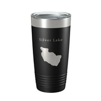 Silver Lake Map Tumbler putnička šalica izolirana laserska ugravirana šalica kave Maine Oz narančasta