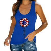 Womens casual američke zastave tiskani tenk bez rukava bluze majice ljetna slatka grafička majica vrhovi seksi