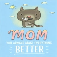 Mačka s zavojem na šapi-čestitka za Majčin dan za mamu