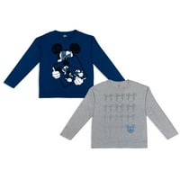 Mickey Mouse Boys Graphic Longsleeve majice, 2-pak, veličine 4-18