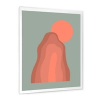DesignArt 'Sažetak Pink Sunset Mountain Landscape' Moderni uokvireni umjetnički tisak