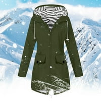 Zimski kaputi za žene čvrste kišne jakne Vanjski kapuljača Vodootporni kaput za planinarenje za planinarenje
