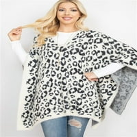 Riah modni leopard print poncho