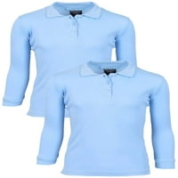 Beverly Hills Polo Club Girls 4- Školska uniforma pamuka dugih rukava Polo košulja, dvodijelna vrijednost paketa