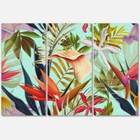 Dizajnerska umjetnost vintage tropical florals of the men tropical print na platnu za zidnu umjetnost