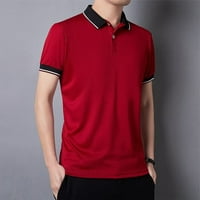Muške ljetne Ležerne košulje s tankim ovratnikom na kopčanje, vrhovi kratkih rukava, Majica u crvenoj boji