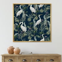 DesignArt 'chinoiserie s peonijima i pticama vii' tradicionalno uokvireno platno zidne umjetničke tisak