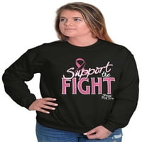 Podržite borbu protiv raka dojke među ženama koje su svjesne trenirki s okruglim vratom.