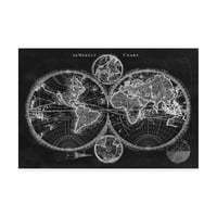 Karta svijeta ugljenom na platnu iz studija mumbo