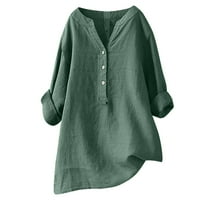 Lanene košulje ženske Rasprodaje na rasprodaji u ljetnim tunikama majice plus size bluze Casual labave Pamučne