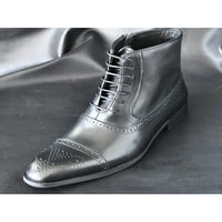 Elegantne muške čizme za gležnjeve s perforacijom tipa Brogue, čizme Na vezanje, Vintage udobne kožne cipele,