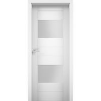 Čvrsta francuska dvostruka vrata neprozirne staklene litete sete bijelo svileno drvo Čvrsti okvir Okvir Spavaća