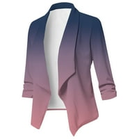 Floleo Žene Malo odijelo casual Blazer modno odijelo kaputa jakna Slasna otvorena prednja repreva dugih rukava