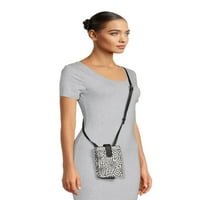 Ženski kvadratni telefon preko ramena, Crni Karirani