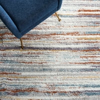 Apstraktni tepih od paperja, traka za trčanje 2 '3 10', boja bjelokosti plave hrđe