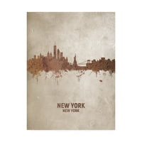 Zaštitni znak likovne umjetnosti Njujorški zahrđali horizont, platno Michaela Tompsetta