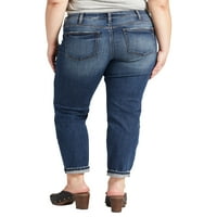 Tvrtka Silver Jeans. Ženske dečke traperice veličine plus srednje visine s uskim nogavicama, veličine struka 12-24