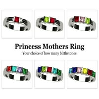 Nana Princess Channel Set odraslih ženskog majčinog prstena 1- kamen, Dan majki 10k bijela veličina 6. -stone6