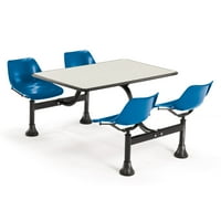 Model grupnog stola za sjedenje s 24-inčnim stolom i sjedalima, plava s crvenom