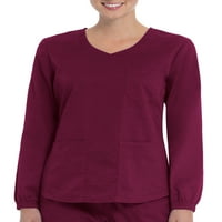 Scrubstar ženske jezgre Essentials Mehanički rastezljivi dugi rukav V-izrez Scrub Top WD844