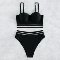 Yubnlvae bikini kupaći kostimi dva halter gore retro halter visoki gurnuti struk omot za usjev dva prednja žena