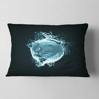 DesignArt blistavo plava 3D sfera - Sažetak jastuka za bacanje - 12x20