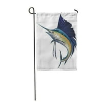 Plavi Marlin-jedrilica na atlantskoj ribljoj skakačkoj vrtnoj zastavi Ukrasna zastava za dom