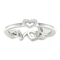 Imperial 1 5CT TDW Diamond S sterling Silver Heart Love Band