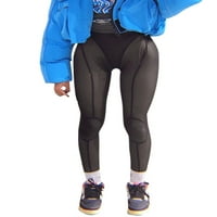 & & Pojačalo; ženske hiper Ultra rastezljive prozirne mrežaste hlače visokog struka prozirne hlače