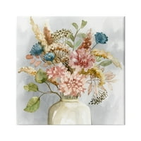 Akvarelni buket divljeg cvijeća, 17 godina, rustikalna vaza s cvjetnim slikama, dizajn