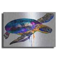 Luksuzna metalna slika morska kornjača Leslie Franklin, metalna zidna umjetnost, 24mech16