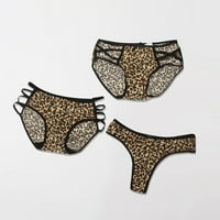 Dadaria period donje rublje leopard tisak Žene prozirno donje rublje čipka čipkasto čipka Underpant Brown xxl,