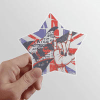 Rock gitara Engleska zastava zemlje Britanija naljepnica sa zvijezdom UK naljepnica za ukrašavanje vinilnih automobilskih