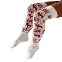 EyicMarn Božićne djevojke Ženski kabel pleteni bedra visokih čarapa za čizme duge zimske čarape grijači nogu