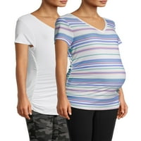 Ženska Osnovna majica za trudnice s kratkim rukavima 2 pakiranja
