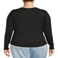 Ženska Rebrasta majica s okruglim vratom Plus Size, 2 pakiranja