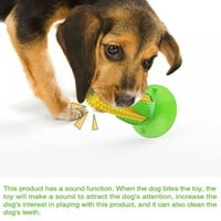 Igračke za žvakanje psa, prirodna guma izdržljiva kukuruzna u obliku kukuruza Doggy Squaky igračka s usisnom šalicom,