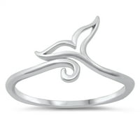 Veleprodaja filigranskog prstena s kitovim repom. Sterling srebrni nakit za žene i muškarce Veličina 8