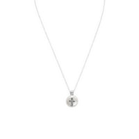 Sterling Silver 17,5 kultiviran slatkovodni biser s križnim dizajnom ženska ogrlica