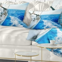 Jedinstvena jahta bijela jedrilica u plavom moru - jastuk za bacanje morske obale - 12x20