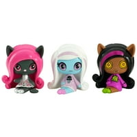 Mini krpena lutka Monster High Ghouls Claudine Vulf, pjenušavi bomboni Ghouls Abbie Bominabl i originalne figurice