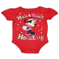 Bodi za djevojčice za novorođenčad, Minnie Mouse, crvena puzava Božićna svečana nošnja, 6-9 m