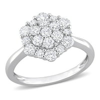 10K dijamantni zaručnički prsten od bijelog zlata od bijelog zlata s cvjetnim uzorkom grozda