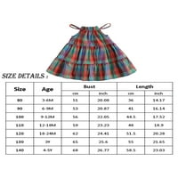 Ljetna haljina Sling za djevojčice za malu djecu u boji labava ljetna haljina u obliku kariranog kroja bez rukava