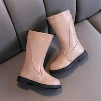 Dječje djevojke Chelsea Boots Boots Moda jesen i zimske čizme za srednje teleće kalete debele potplate bez plišanog