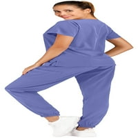 Minty metvica, ženska, solidna rastezalica medicinske uniformske ujednačene set v vrat gornji teret konusnih jogger