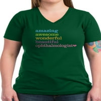 CAFEPRESS - Ophtalmolog majica - Ženska V -izreza tamna majica