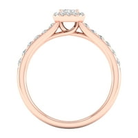 Zaručnički prsten od smaragda i dijamanta od 10 karata od ružičastog zlata