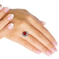 Sterling Silver Ring za žene - djevojke crveni granat Quartz Gemstone srebrni prsten Veličina siječnja rođeni